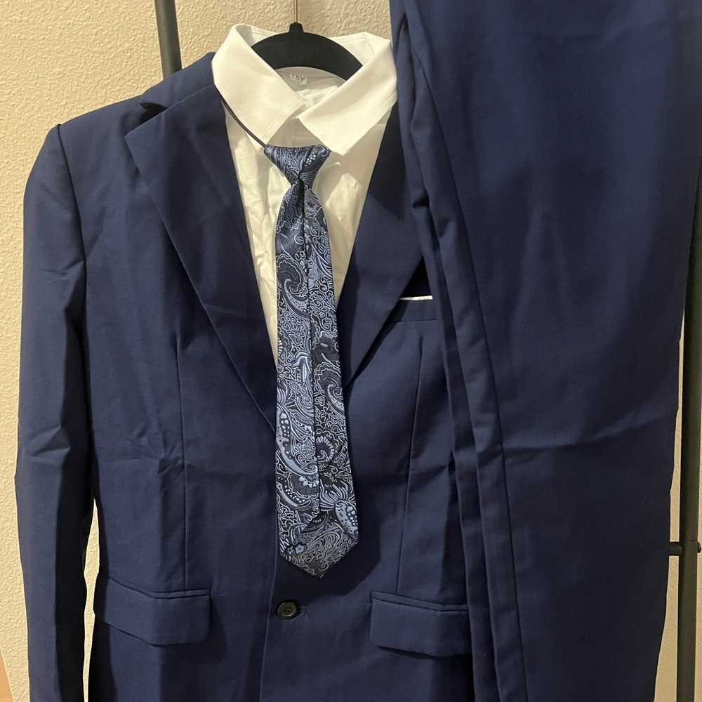 Navy Blue teens Suit & Blazer Set - Classic Formal Jacket and Trousers